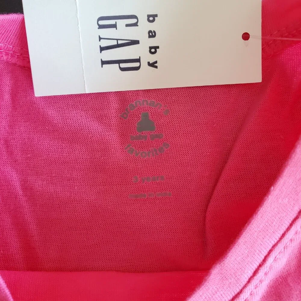 New Set of 2 Baby‎ Gap Girls Long Sleeve Pink T Shirt Size 3 Years.